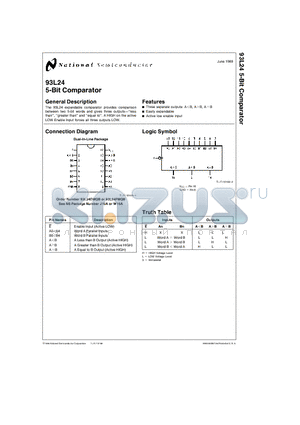 93L24FMQB datasheet - 5-Bit Comparator