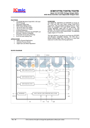 ICM7337BQ datasheet - Quad 12/10/8-Bit Voltage Output DACs with Serial Interface and Adjustable Output Gain
