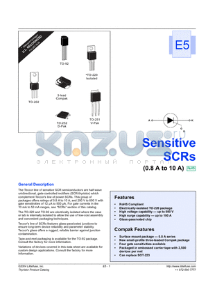 EC103B1 datasheet - Sensitive SCRs (0.8 A to 10 A)