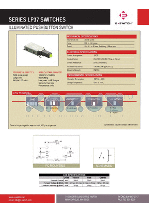 LP37 datasheet - ILLUMINATED PUSHBUTTON SWITCH