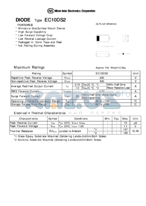 EC10DS2 datasheet - Low Forward Voltage Drop Diode