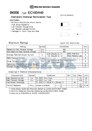 EC10DA40 datasheet - ELECTROSTATIC DISCHARGE REINFORCEMENT TYPE