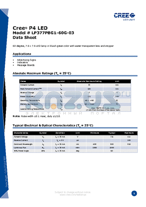 LP377PBG1-60G-03 datasheet - P4 LED