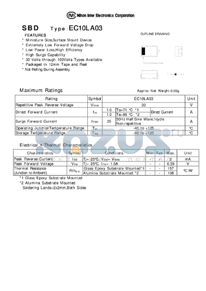 EC10LA03 datasheet - Schottky Barrier Diode