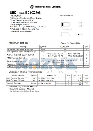 EC10QS06 datasheet - SBD MINIATURE SIZE, SURFACE MOUNT DEVICE