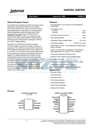 ICM7555CBAZ-T datasheet - General Purpose Timers