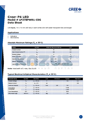 LP378PWR1-C0G datasheet - 6P4 LED