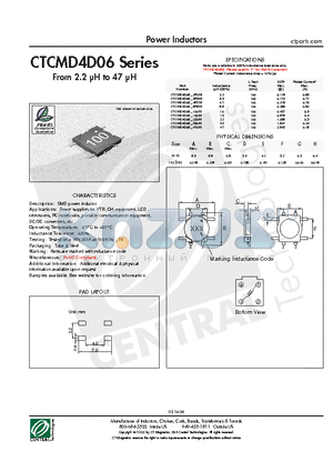 CTCMD4D06-100M datasheet - Power Inductors