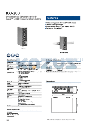 ICO-200 datasheet - Ultra slim and compact design