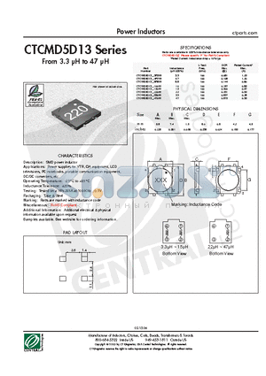 CTCMD5D13-220M datasheet - Power Inductors