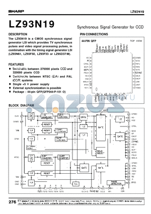 LZ93N19 datasheet - Synchronous Signal Generator for CCD