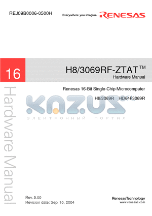 H83069R-ZTAT datasheet - 16-BIT SINGLE-CHIP MICROCOMPUTER