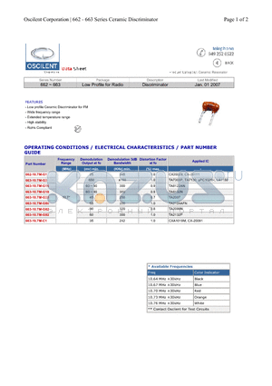 663-10.7M-G33 datasheet - Discriminator