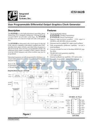 ICS1562BM-XXX datasheet - User Programmable Differential Output Graphics Clock Generator