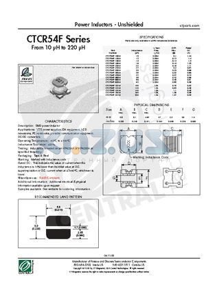 CTCR54F-220M datasheet - Power Inductors - Unshielded