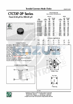 CTCTXF1-2P datasheet - Toroidal Common Mode Choke