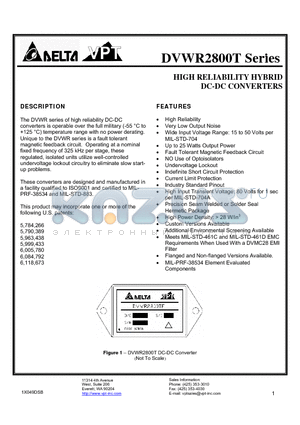 DVWR2800T datasheet - HIGH RELIABILITY HYBRID DC-DC CONVERTERS