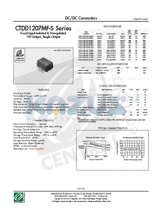 CTDD1207MF-0512S-1 datasheet - DC/DC Converters