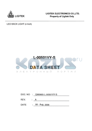 L-00501VY-S datasheet - LED BACK LIGHT (4 Inch)