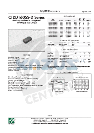 CTDD1605S-0509D-1 datasheet - DC/DC Converters