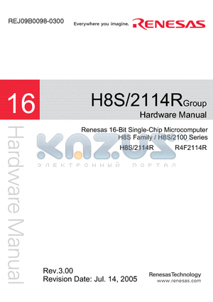 H8S/2114R datasheet - Renesas 16-Bit Single-Chip Microcomputer H8S Family / H8S/2100 Series