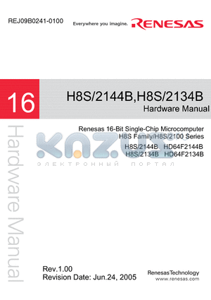 H8S/2134B datasheet - 16-Bit Single-Chip Microcomputer