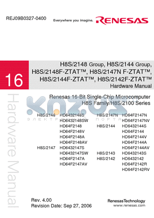 H8S/2142F-ZTAT datasheet - Renesas 16-Bit Single-Chip Microcomputer H8S Family/H8S/2100 Series