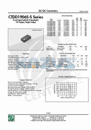 CTDD1906S-S datasheet - DC/DC Converters