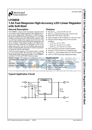 LP38858 datasheet - 1.5A Fast-Response High-Accuracy LDO Linear Regulator with Soft-Start