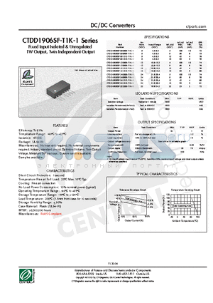 CTDD1906SF-121515-T1K-1 datasheet - DC/DC Converters