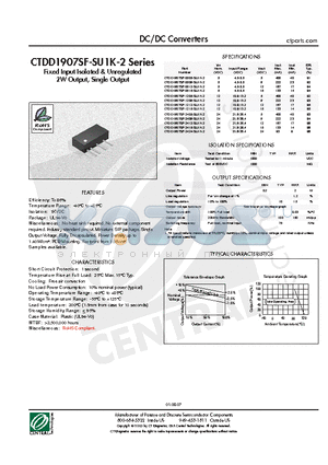 CTDD1907SF-0505-SU1K-2 datasheet - DC/DC Converters