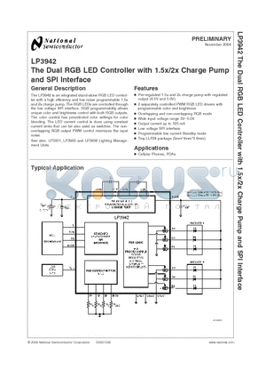 LP3942YQ datasheet - The Dual RGB LED Controller with 1.5x/2x Charge Pump and SPI Interface