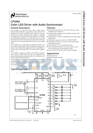 LP3950SL datasheet - Color LED Driver with Audio Synchronizer