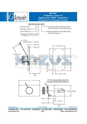 667-091-19C datasheet - Protective Cover for Hypertronics NEBY Connectors