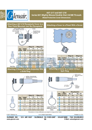 667-217 datasheet - Series 801 Mighty Mouse Double-Start ACME Threads