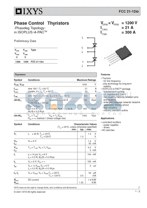 FCC21-12IO datasheet - Phase Control Thyristors