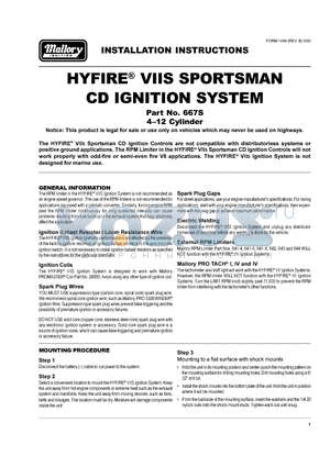 667S datasheet - VIIS SPORTSMAN CD IGNITION SYSTEM