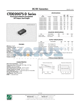 CTDD2007S-2405D-2 datasheet - DC/DC Converters