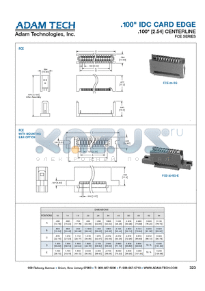 FCE-20-SG-E datasheet - .100 IDC CARD EDGE .100 [2.54] CENTERLINE