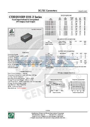 CTDD2010DF-0505-D1K-2 datasheet - DC/DC Converters