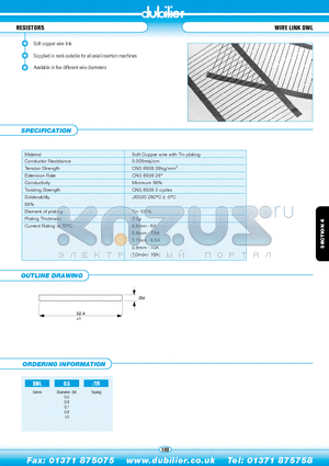 DWL0.7-TR datasheet - RESISTORS WIRE LINK DWL