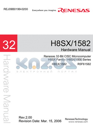 H8SX1582 datasheet - Renesas 32-Bit CISC Microcomputer H8SX Family / H8SX/1500 Series