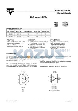 J202 datasheet - N-Channel JFETs