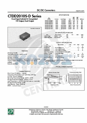 CTDD2010S-0512D-1 datasheet - DC/DC Converters