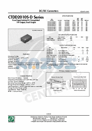 CTDD2010S-1215D-1 datasheet - DC/DC Converters
