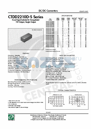 CTDD2210D-1209S-1 datasheet - DC/DC Converters