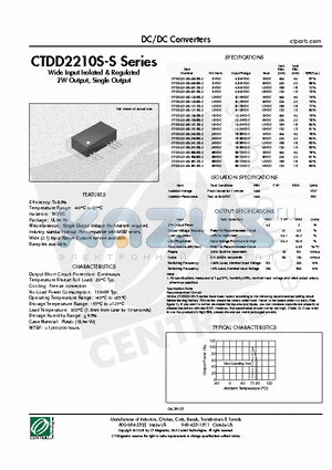 CTDD2210S-0505S-2 datasheet - DC/DC Converters