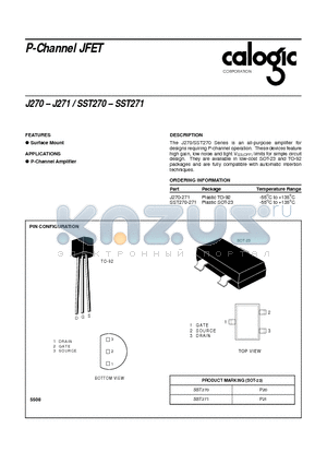 J270 datasheet - P-Channel JFET