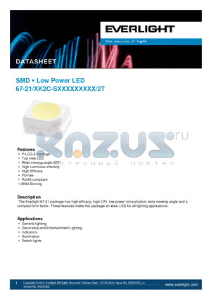 67-21-XK2C-SXXXXXXXXX-2T datasheet - Low Power LED