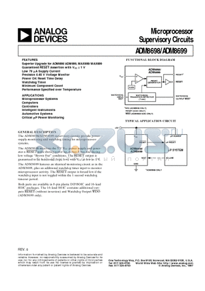 ADM8698 datasheet - Microprocessor Supervisory Circuits